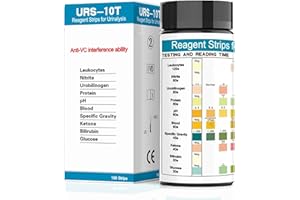 Urine Test Strips 10 Parameters 100 Count, Urinalysis Test Strip for Men & Women at Home Use, 10 in 1 Parameters - Reliable R