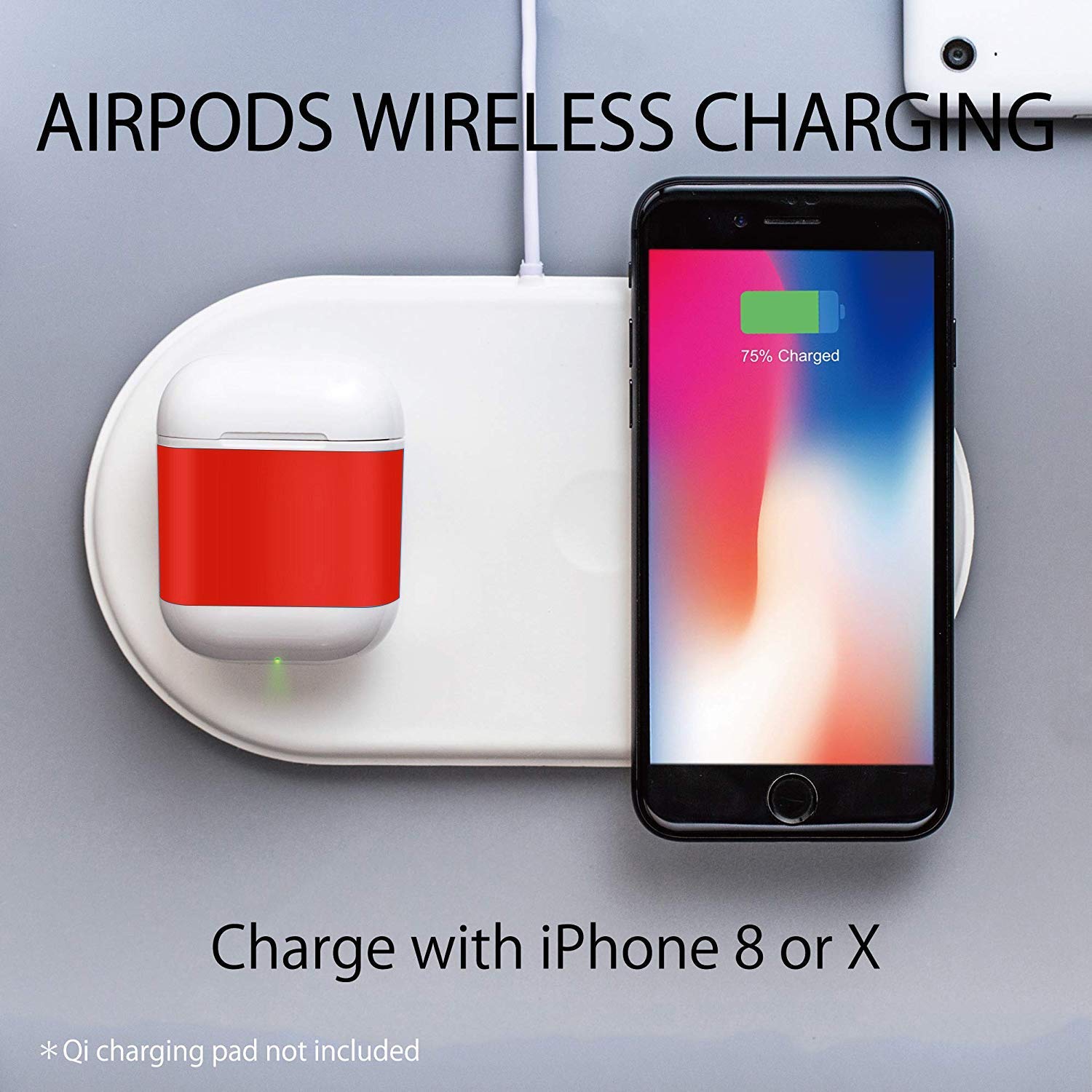 Qi Wireless Charging Case Compatible with AirPods, Wireless Charging Case& Protective Drop-proof Case for AirPods (No Airpods Included)