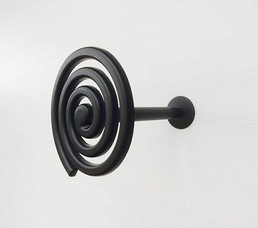2 Black Effect Curtain Pole Spiral Holdbacks Tieback Holdback New