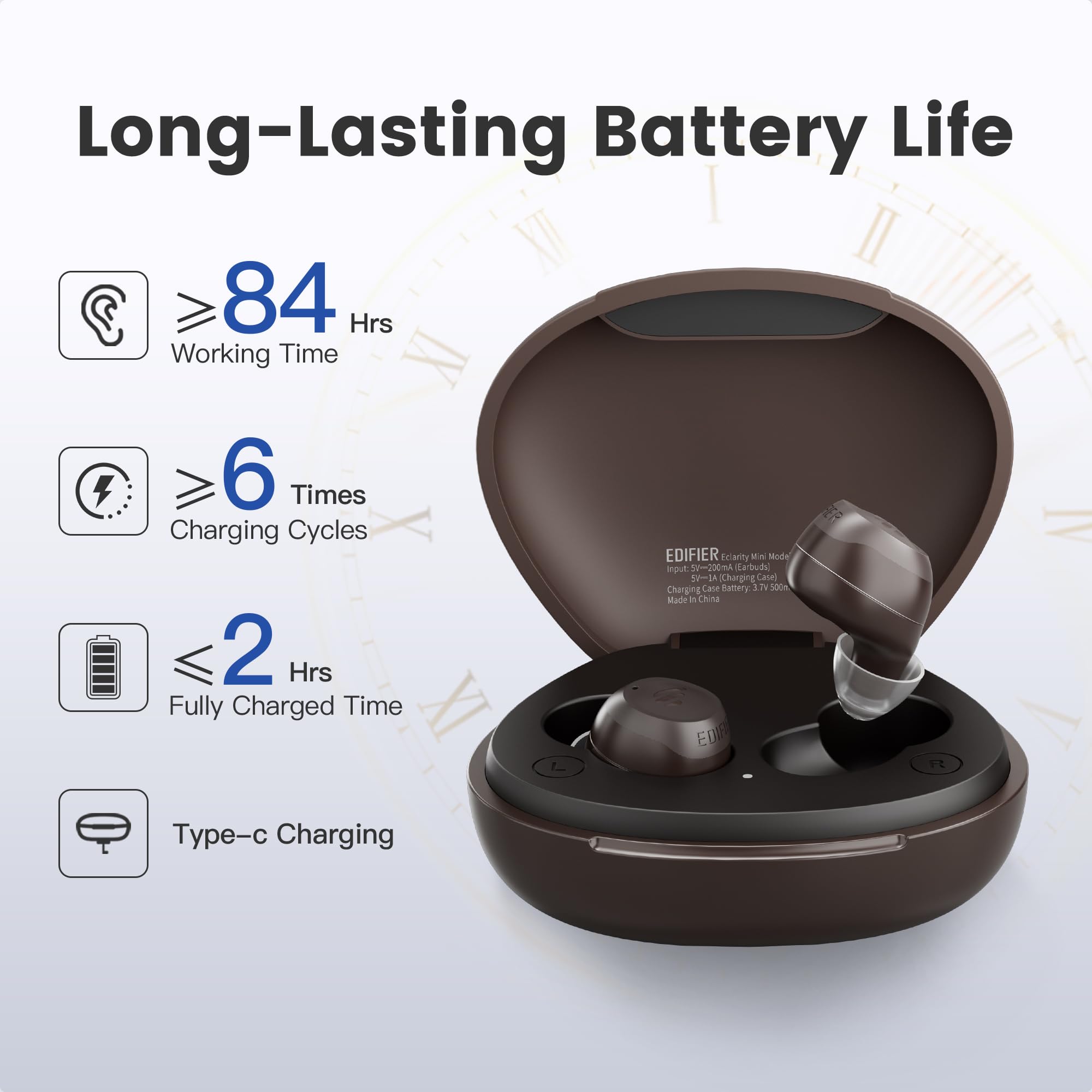 Photo 1 of Edifier Bluetooth OTC Hearing Aids for Seniors, APP Control, Bluetooth In the ear Hearing Aids, Nearly Invisible Hearing Aid, Rechargable Comfort Design Wireless Music Phone Call (Brown) (D Brush)