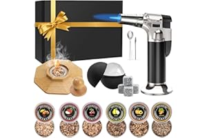 Whiskey Smoker Kit with Torch, Old Fashioned Cocktail Smoker Kit, Christmas Birthday Gifts for Him Dad Men Husband Grandpa, 6