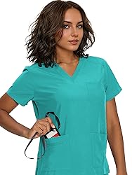 floralhue Scrubs for Women, V-Neck Scrubs Top