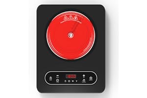 VBGK Single Burner Electric Cooktop,110V 1800W Electric Stove Top with LED Touch Control,10 Power Levels, 4 hTimer, Safety Lo