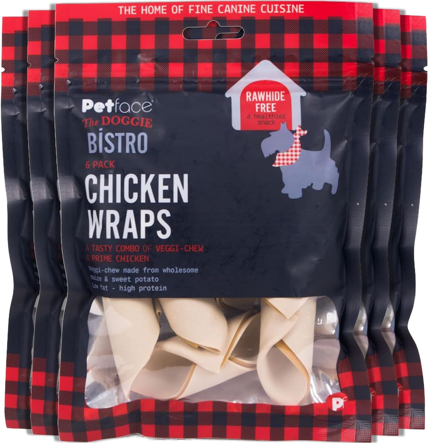 Petface Doggie Bistro Tasty Chicken Wrap Dog Treats, 100 g (Pack of 5)