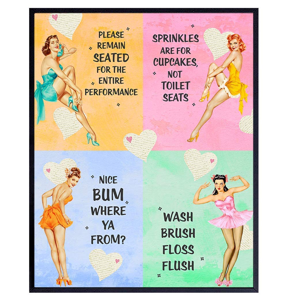 Pinup Bathroom Decor For Women Bathroom Wall Art Funny