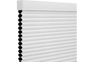 Changshade Blackout Blinds, Cordless Cellular Shades, 1 Inch Blackout Shades, Room Darkening Blinds, Pull Down Window Shades, Easy to Install Honeycomb Window Blinds for Home&Office, White