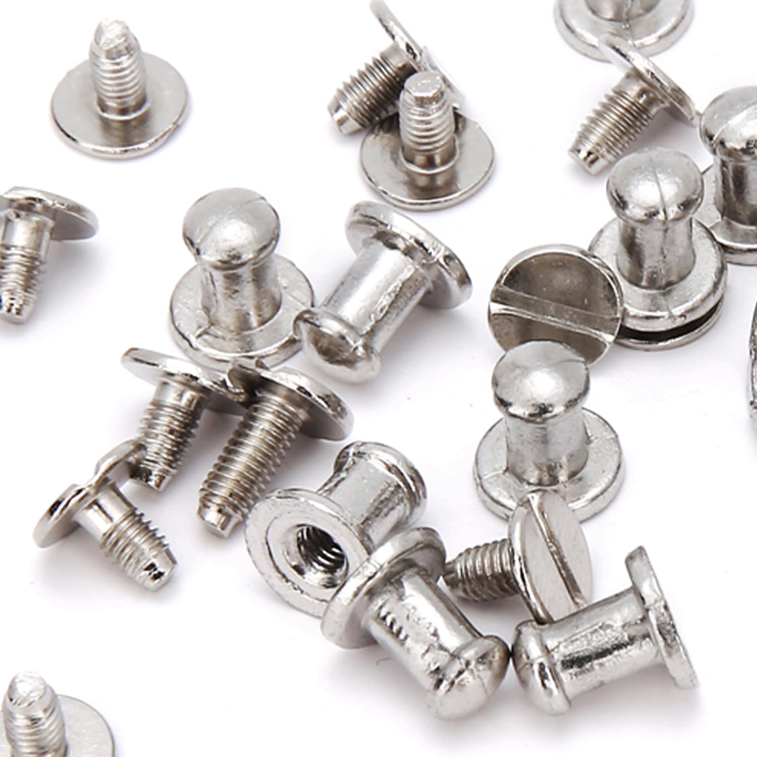 RUBYCA 500 Sets Silver Color Button Spike and Studs Metal Screw-Back Leather-Craft DIY 8MM X 8MM
