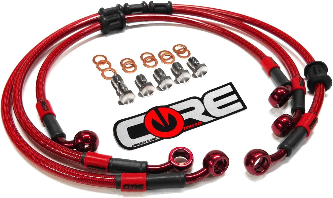 Core Moto Steel Braided Brake Lines Combo Front and Rear