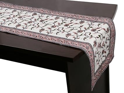 Stole & Yarn Pink Cotton Table Runner - 19902