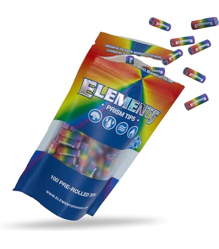 Amazon.com: Elements Filter Tips Prism Design - Perforated - 10 Pack + ESD  Scoop Card - 50 Tips Per Pack = 500 Tips