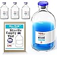 Ks-Tek Sterile Empty Vials with Self Healing Injection Port,with Flip Off Aluminum Cap,Sterile Package (100ml,4)