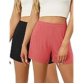 LOMON Women's Pajama Boxer Shorts 2026 Casual Summer Fall Comfy Lounge Shorts High Waist Pj Sleepwear Stretch Sleep Bottoms