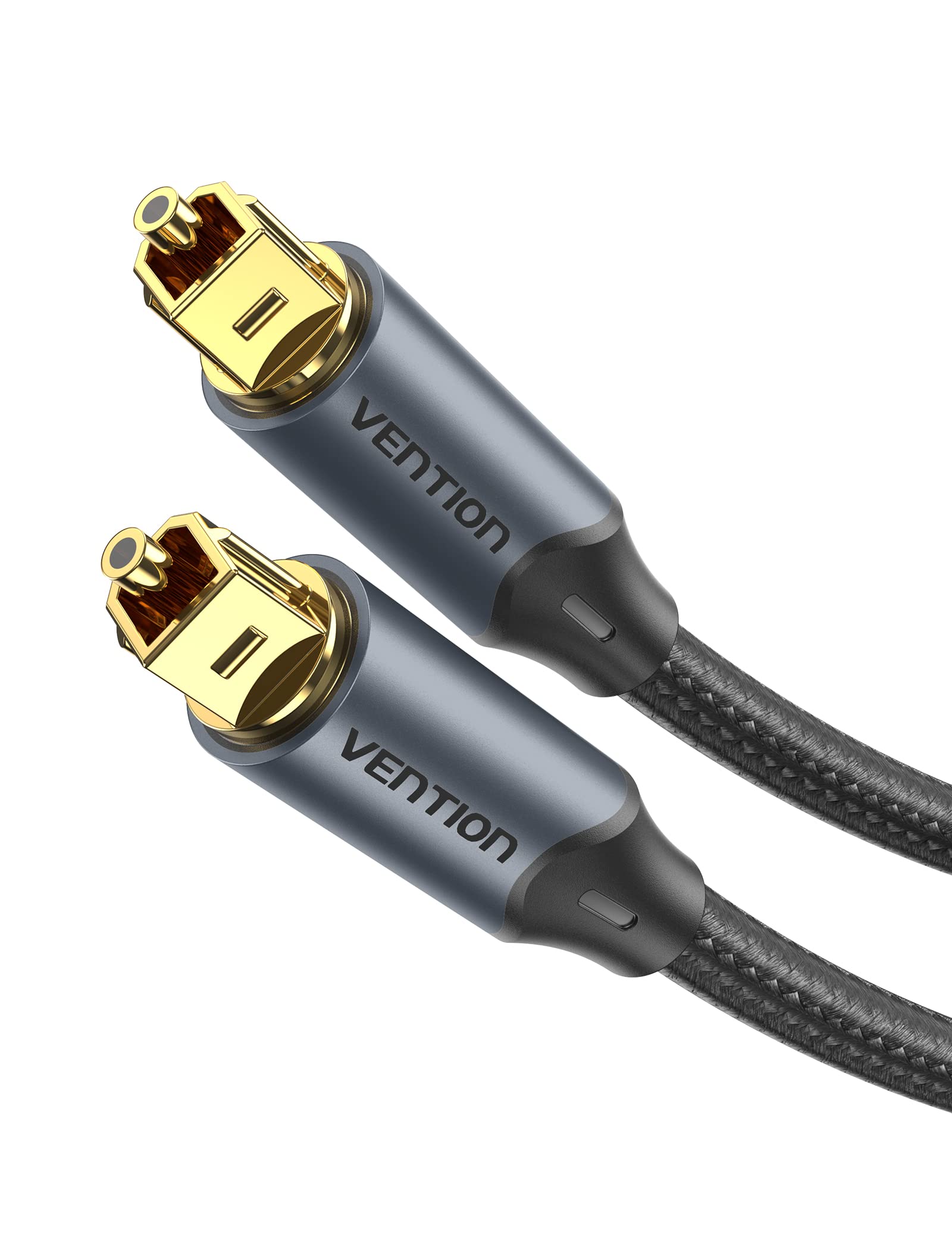 VENTION Optical Audio Cable 2m Digital Optical Audio Cable Toslink Optical Cable for Soundbar to Tv, Optical Lead Gold-Plated for Home Cinema, S/PDIF, PS4, Xbox, Stereo System - Black
