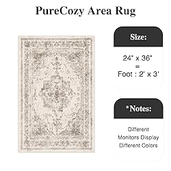 PureCozy Vintage Area Rug 2x3 Indoor Entryway Rug
