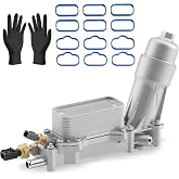 Upgraded ALL Aluminum Engine Oil Cooler Filter Housing for 2011-2016 Chrysler 200 300 Dodge Charger Challenger Journey Caravan Durango Avenger Jeep Wrangler Cherokee Ram ProMaster 3.6L V6