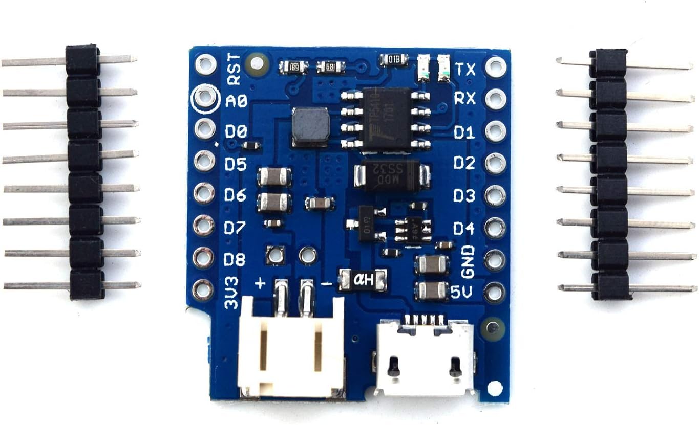 Battery Shield for WeMos D1 Mini Single Lithium Battery Charging and Boost by Envistia Mall