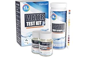 COMFORT HUB 17 in 1 Water Testing Kits for Drinking Water - Water Test Kit - Tap Well Home Water Quality Test - 100 Strips + 2 Bacteria Tests - Easy Testing for pH Lead Hardness Iron Copper E.coli and More!