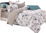 Loussiesd Floral Duvet Cover Set White 2 Pieces Pillow Shams Included view 2