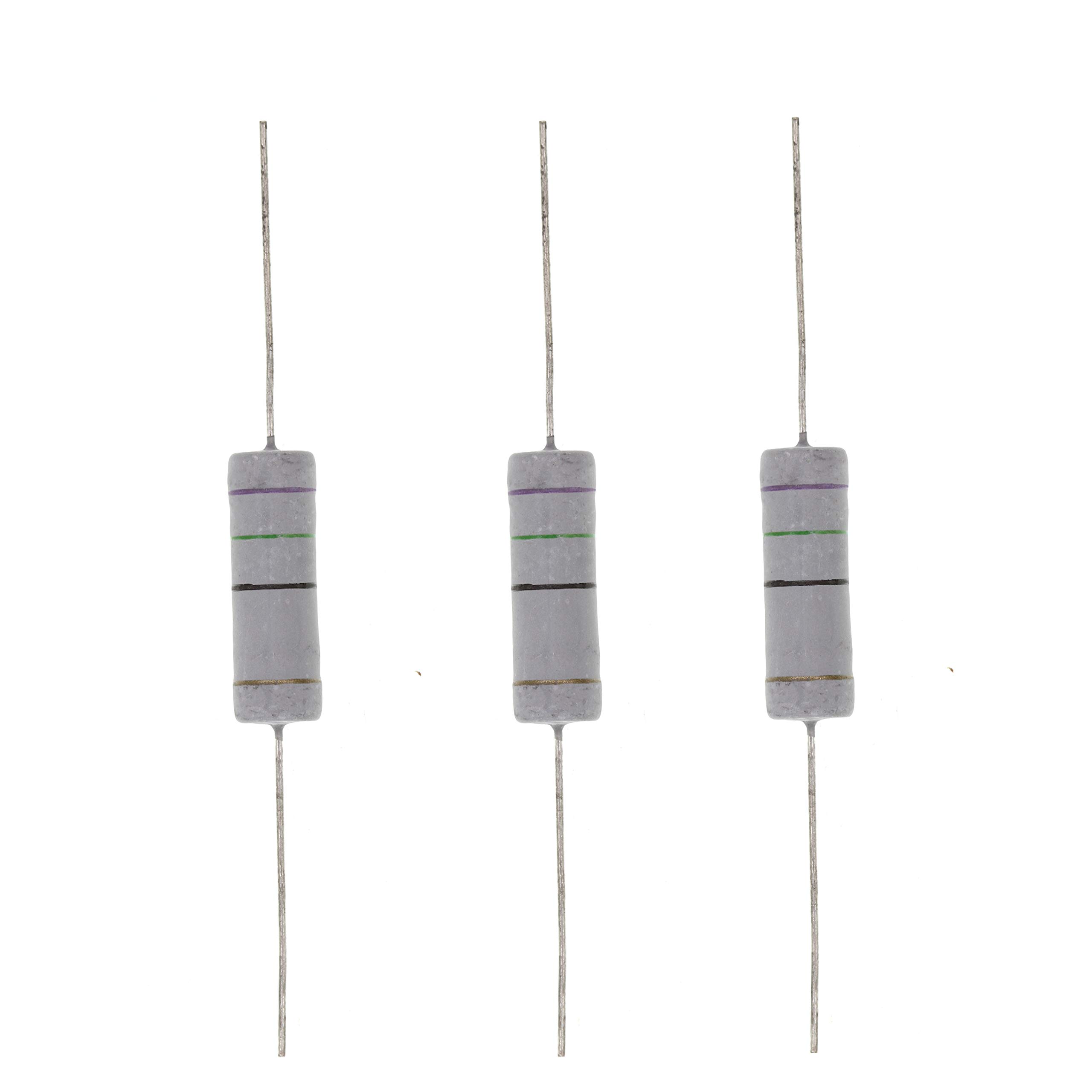 HUABAN 10PCS 5W 5 Watts 75R 75 Ohm 5% Metal Oxide Film Resistor