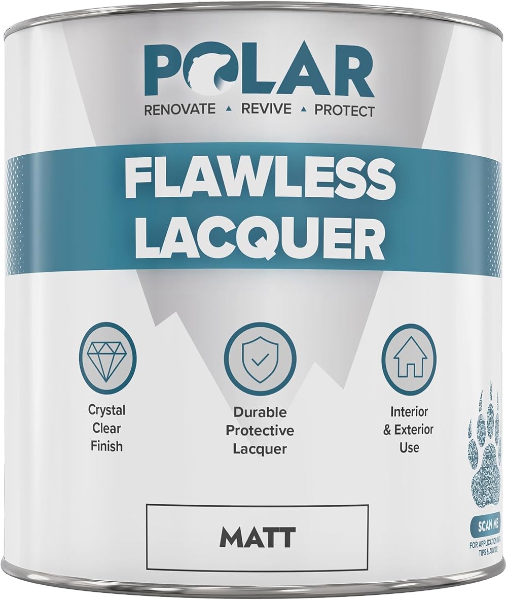 Polar Clear Lacquer Paint 1L Matt Quick Drying Durable Wood Plastic Metal