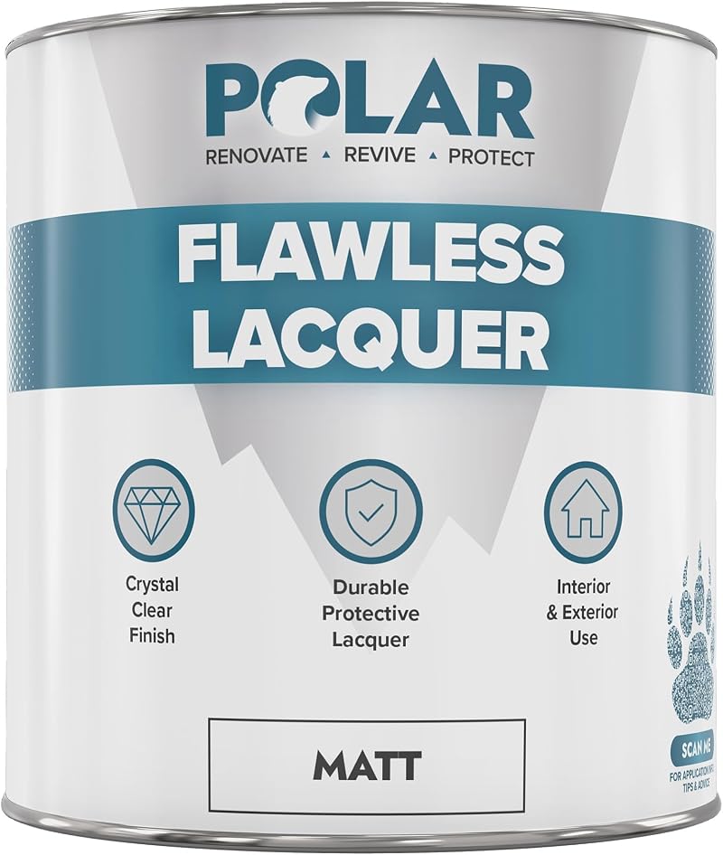 Polar Clear Lacquer Paint 1L Matt Quick Drying Durable Wood Plastic Metal