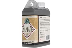 SamaN Interior Water Based Wood Stain - Natural Stain for Furniture, Moldings, Wood Paneling, Cabinets (Black TEW-108-32, 32 