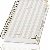 Aesthetic Thick Spiral Notebook With Tabs - Premium Journal For Women Size B5 - College Ruled Note Book With 300 Lined Pages and Dividers - Perfect For Writing And Staying Organized at Work or School