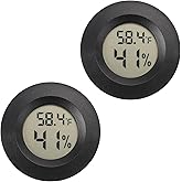Mini Hygrometer Thermometer Digital Humidity Meter 2 Pack Indoor/Outdoor Humidity Monitor Reptile Thermometer for Greenhouse 
