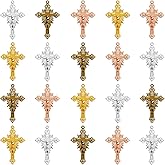 WenRity 20Pcs Alloy Vintage Jesus Cross Charms Rosary Centre Love and Redemption Crucifix Pendants for DIY Necklace Bracelets Earrings Catholic Jewelry Making