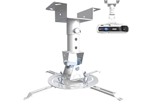 UINEHIOT Projector Ceiling Mount, Universal Low Profile Projector Mount with Retractable Arms, Universal Ceiling Projector Mount Bracket for Home and Office Projector