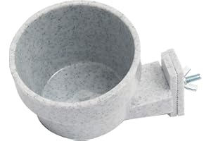 Lixit Quick Lock Removable Cage Bowls for Rabbits, Birds, Dogs, Cats, Gunea Pigs and Other Small Animals. (Granite, 10oz)