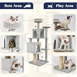 TSCOMON 58.5inch Large Cat Tree Tower Condo for