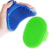 BRILLIRARE 2 Pack Dog Grooming Brush, Premium Soft Silicone Pet Bath Brushes with Adjustable Handle, Shampoo Soothing Comb for Wet Dry Long Short Haired Dogs &amp; Cats Massaging, Deshedding