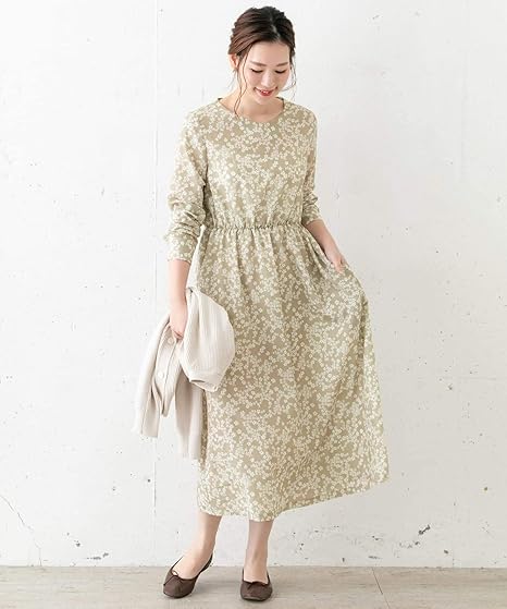 Amazon アーバンリサーチ ロッソ ワンピース ドレス フリージアフラワープリントワンピース レディース Ra04 26d009 Beige Free ワンピース チュニック 通販