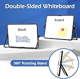 DOLLAR BOSS Small Whiteboard Double-Sided with Stand A4 21x30cm Magnetic Dry view 3