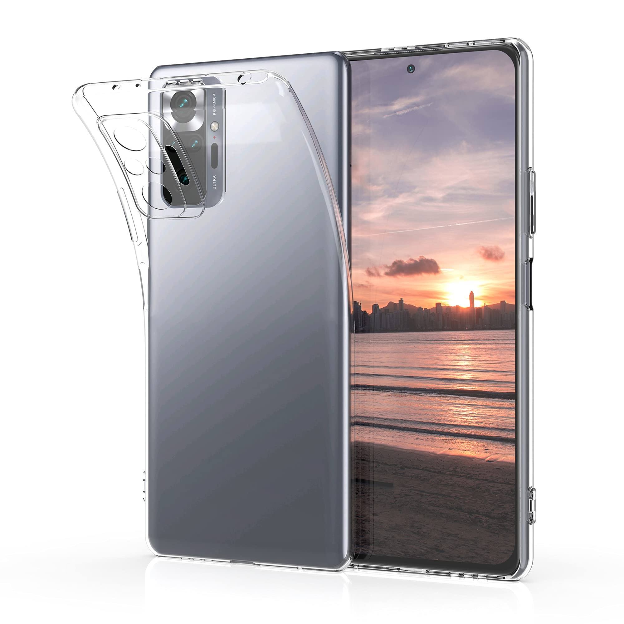 kwmobile Case Compatible with Xiaomi Redmi Note 10 Pro - Clear Case Soft Slim Flexible Protective TPU Phone Cover - Transparent