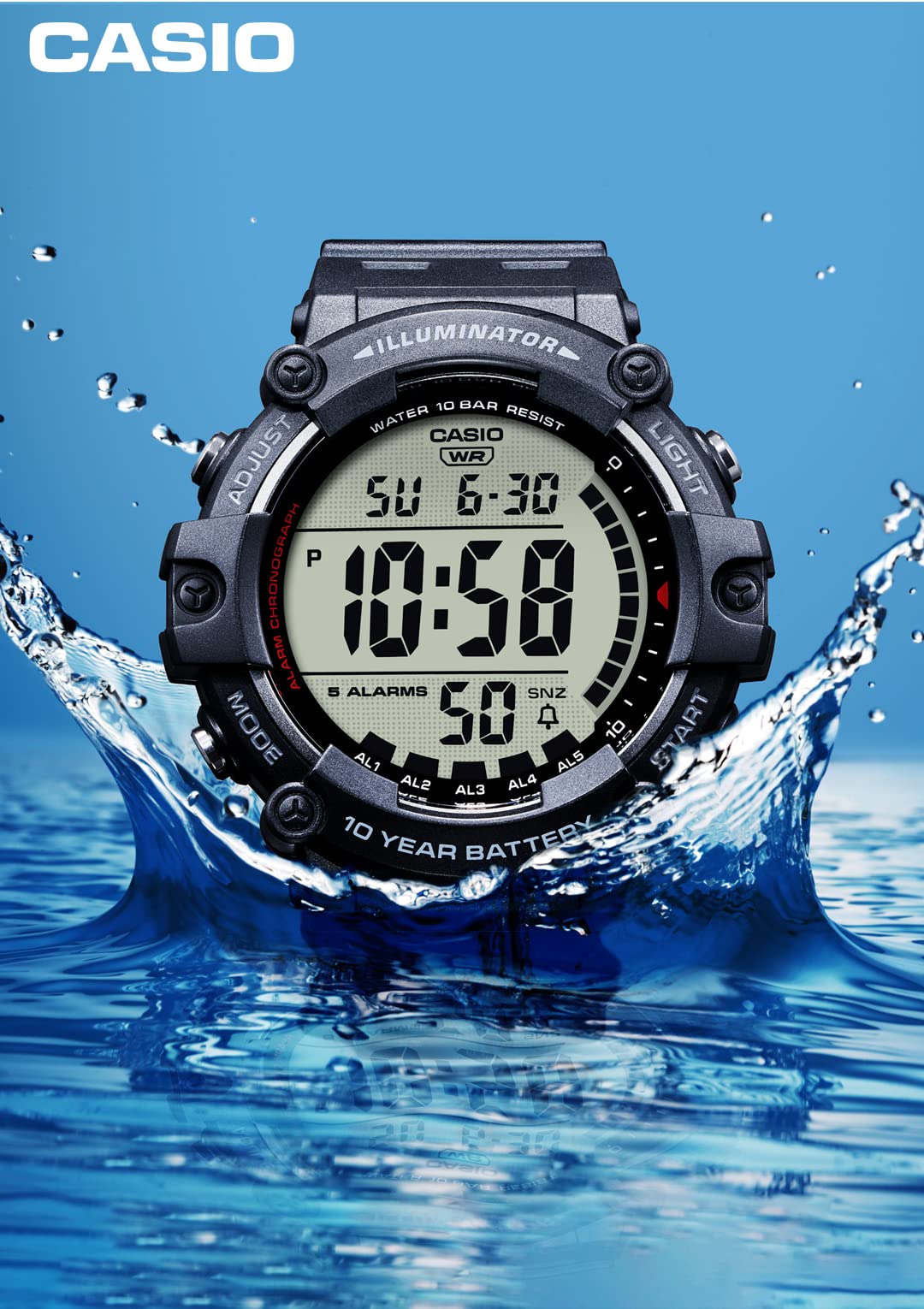 Casio Collection AE1500WH/DW291/MWD110 (Digital_Big Face) Wristwatch