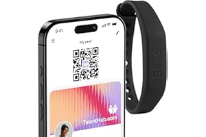 Blinq NFC Wristband - Digital Business Card - Instant Share via Tap - Compatible with iPhone & Android (Black)