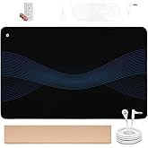 Grounding Mat, 24"x16" Earthing Mat for Desk Versatile Ground Therapy Balanced Energy Overall Wellbeing Grounding Pad for Better Sleep, Pain Relief, Inflammation, with 15 Foot Anti-Tangle Wire