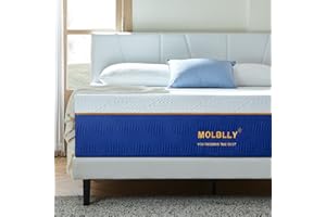 Molblly Queen Mattress, 10 Inch Cooling-Gel Memory Foam Mattress Bed in a Box,Cool Queen Bed Supportive & Pressure Relief with Breathable Soft Fabric Cover,Premium