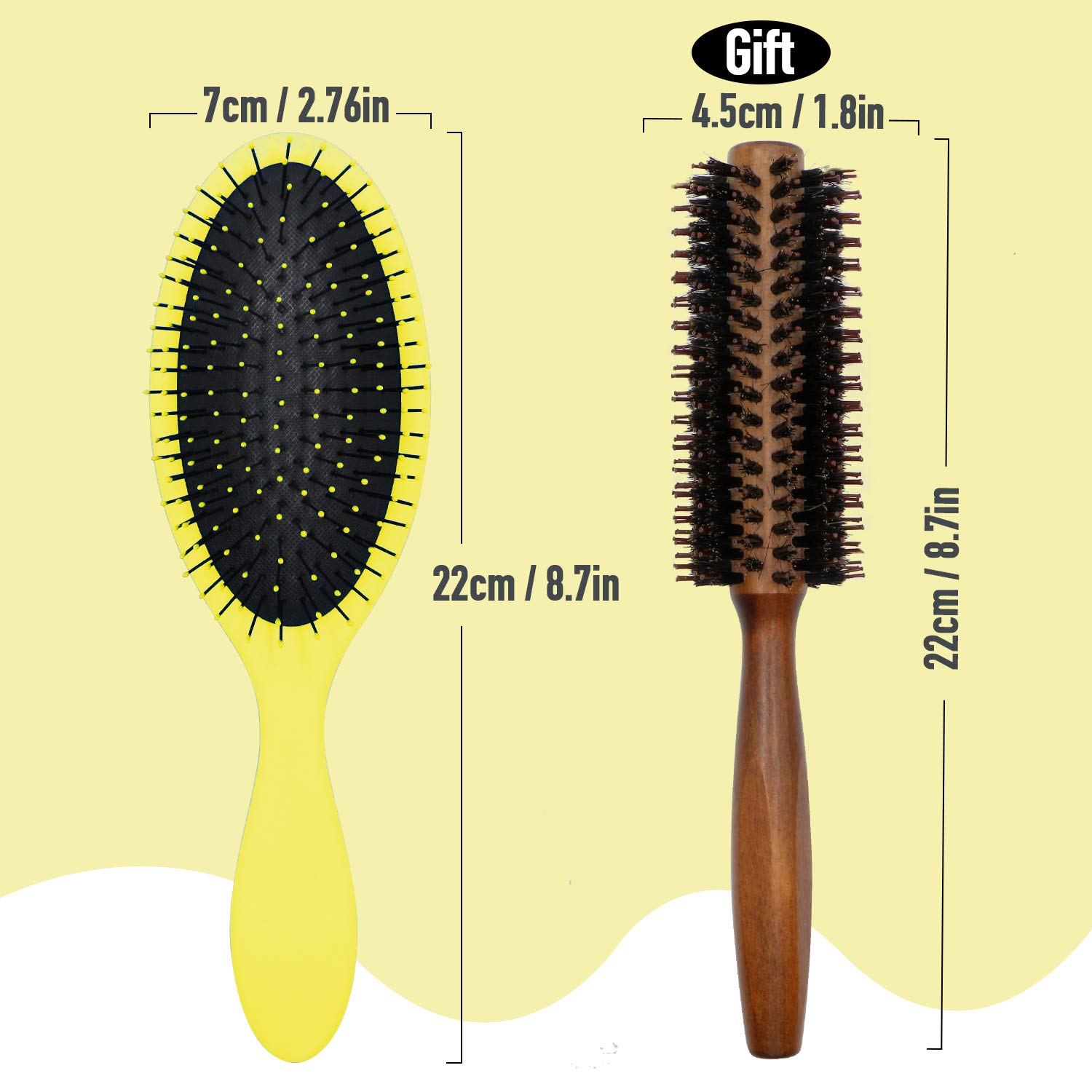 Parabirds Wet Dry Brush Hair Brush for Men and Women,Detangling Brush Massage Beauty Comb for All Hair Types+Gift Boar Bristle Hair Brush