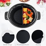 Darbermu Slow Cooker Liner 2pcs Silicone Dividers for 6-8Qt Crockpot Black view 4