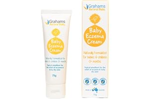 Grahams Natural Baby Eczema Cream Moisturizer for Newborn-12 Years | Rash, Redness, Dry Skin & Itch Relief | Colloidal Oatmeal & Shea Butter | Steroid-Free, Fragrance-Free for Sensitive Skin (75g)