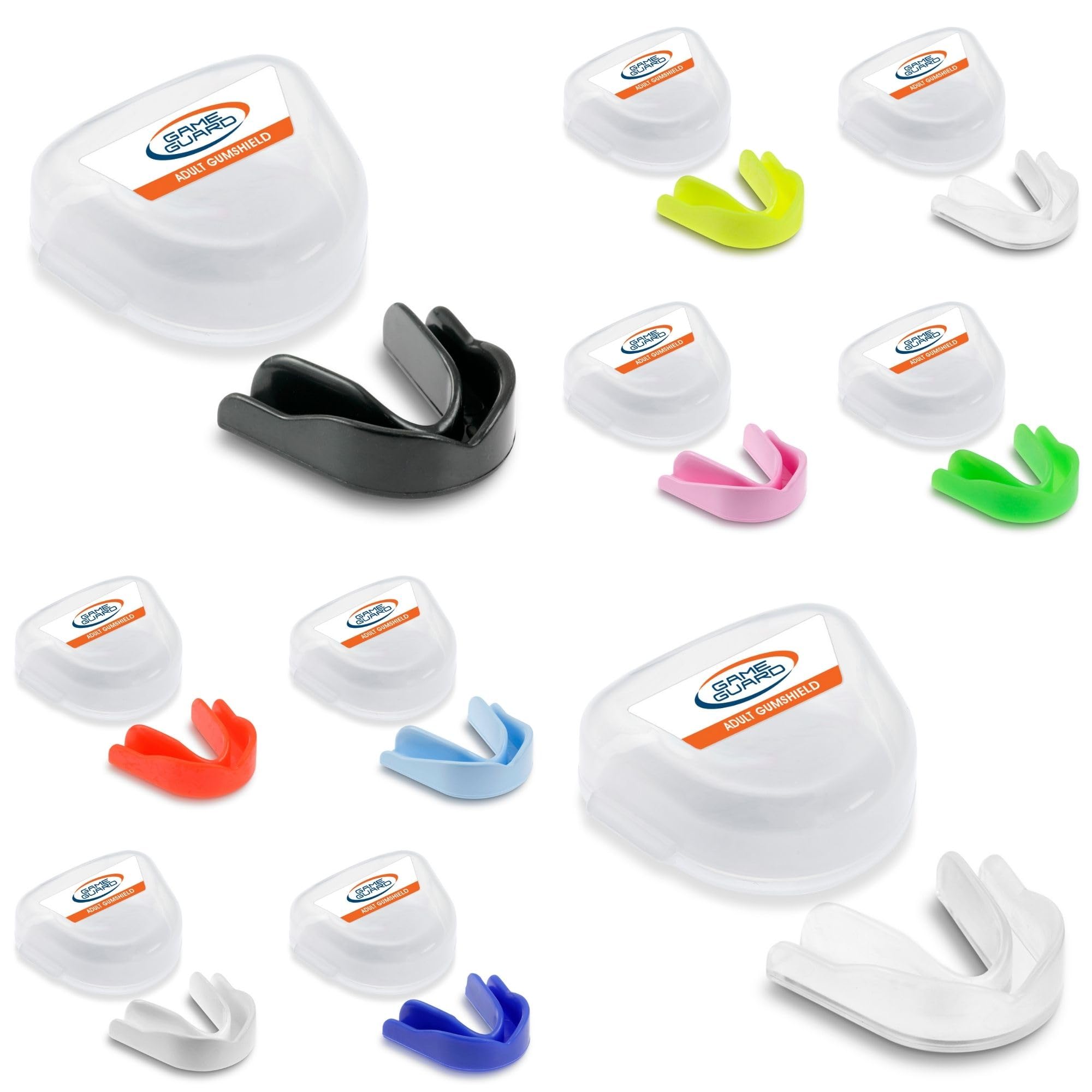 GAME GUARD 10-Pack Sports Mouthguards – Easy Fit Boil & Bite Gum Shields for Adults & Teens (Age 13+) – Mouth Guards for Rugby, Hockey, GAA – Ideal for Schools and Clubs (Assorted Colours) — image 1
