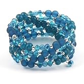 Coiris Boho Multilayer Beaded Bracelets for Women | Bohemian Stretch Layered Beaded Bracelets Charm Bangle Handmade Jewelry