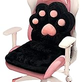 QIUODO L-Shape Cat Paw Cushion, Faux Rabbit Fur Gaming Chair Cushion Soft, Gaming Chair Pillow Kawaii Chair Cushions for Offi