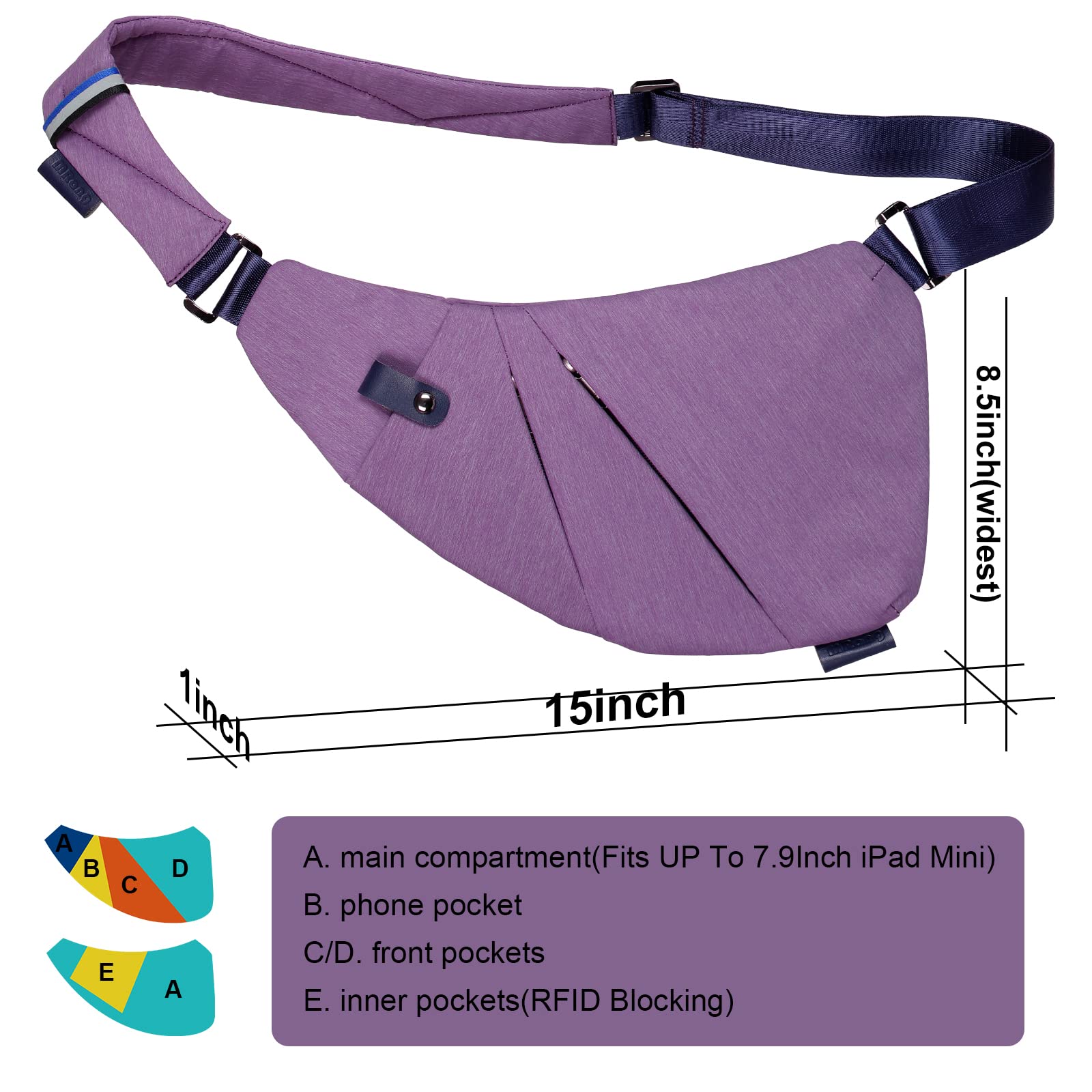 Sling Crossbody Bags Trendy Travel Anti Theft Safe Purse Bags for Women Men Waterproof