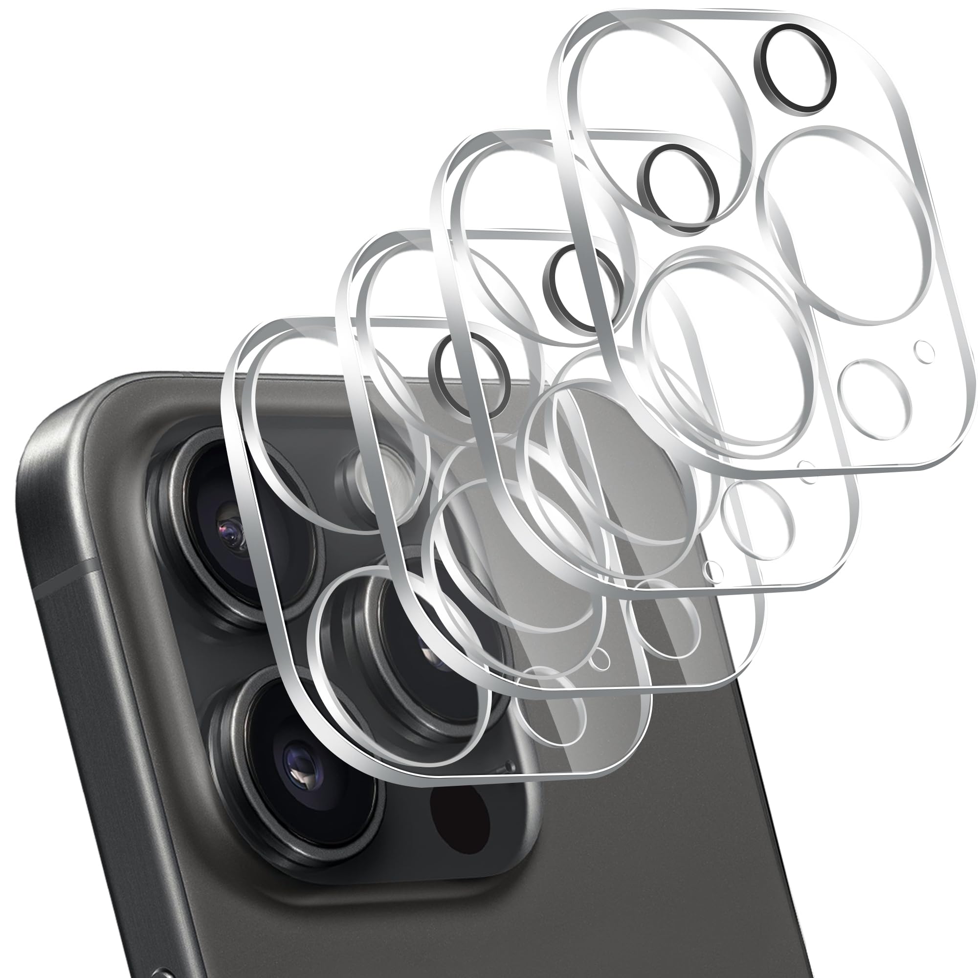 Photo 1 of ZXZone [4 Packs] Camera Lens Protector Designed for iPhone 16 Pro 6.1" ? iPhone 16 Pro Max 6.7" Accessories Camera Cover 9H Hardness, Ultra HD Easy to Install