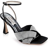 Badgley Mischka Women's Brinlee Studded Satin Sandal