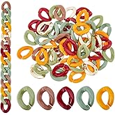 SUPERFINDINGS 200pcs 6 Colors Twisted Acrylic Linking Rings Chain Quick Linking Opaque Connectors Open Link Ring Plastic Curb Chian for Necklace Bracelet Phone Decoration DIY Jewelry Making